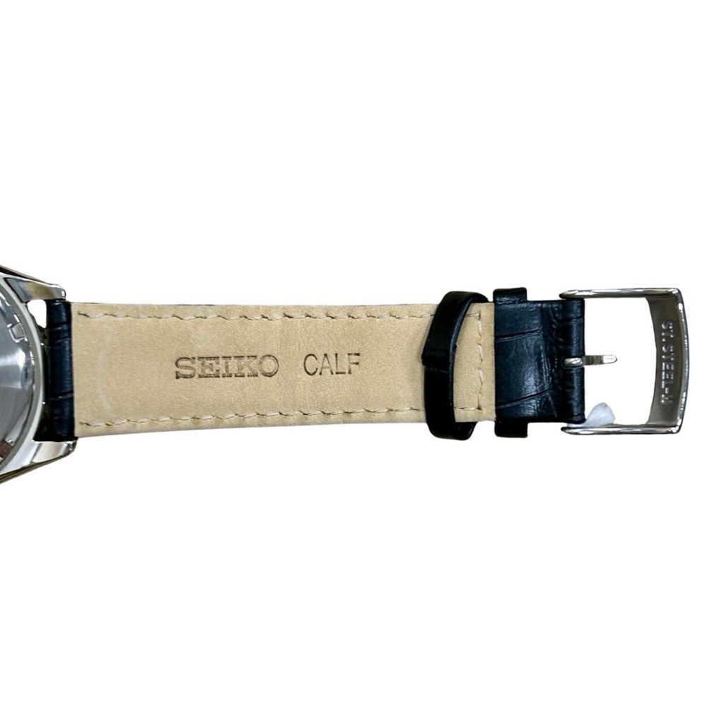 Seiko Chronograph Men’s Watch – Stainless Steel & Black Calf Leather Strap - Picture 6 of 8